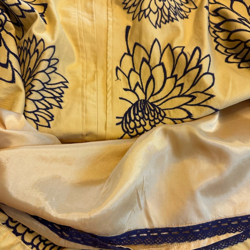 Floreat Yellow Strapless Dress with Purple Accents - Picture 7 of 8